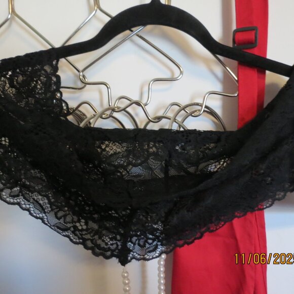 New with Tags Icollection 3X/4X Mercy Cheeky Lace and Pearl Boy Short Thong - Picture 2 of 6